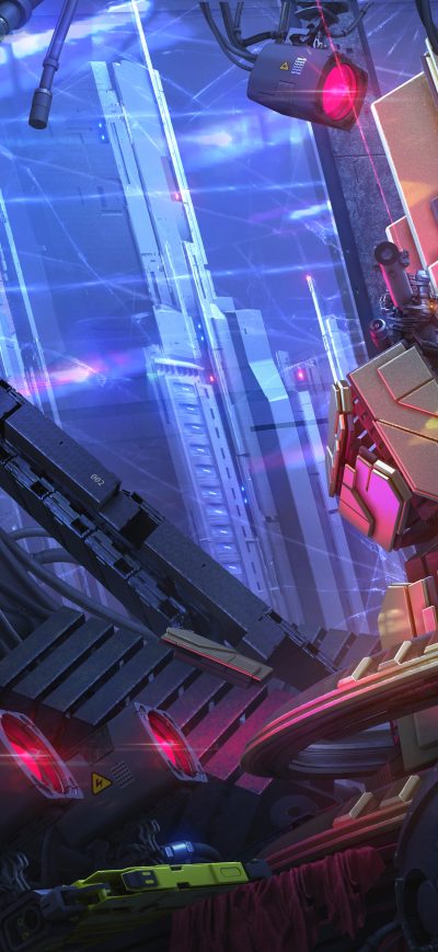 Fond d'écran iPhone Scifi Robot Fantasy Girl Cyberpunk 8k