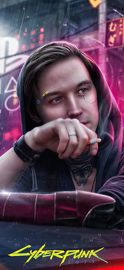 Fond d'écran iPhone Cyberpunk 2077 Street Boy 4k