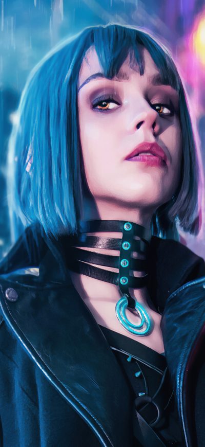 Fond d'écran iPhone Night Fire Cyberpunk 4k