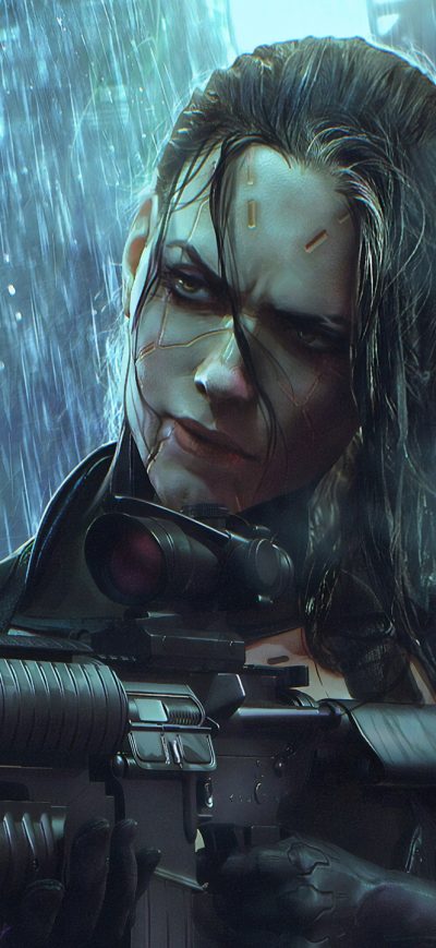 Fond d'écran iPhone Cyberpunk Sniper