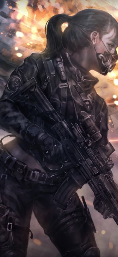 Fond d'écran iPhone Girl With Armor Artwork