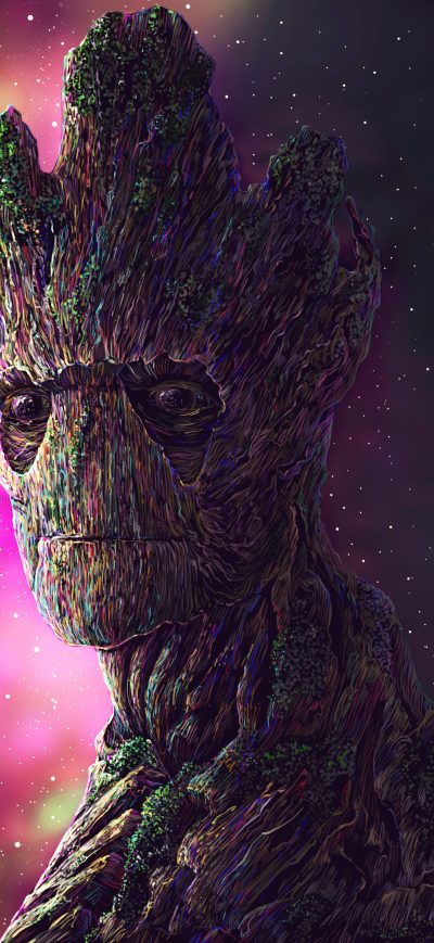 Fond d'écran iPhone Groot Digital Art 4k