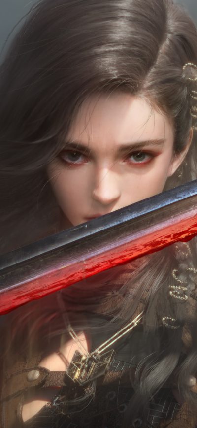 Fond d'écran iPhone Female Warrior Fantasy With Sword