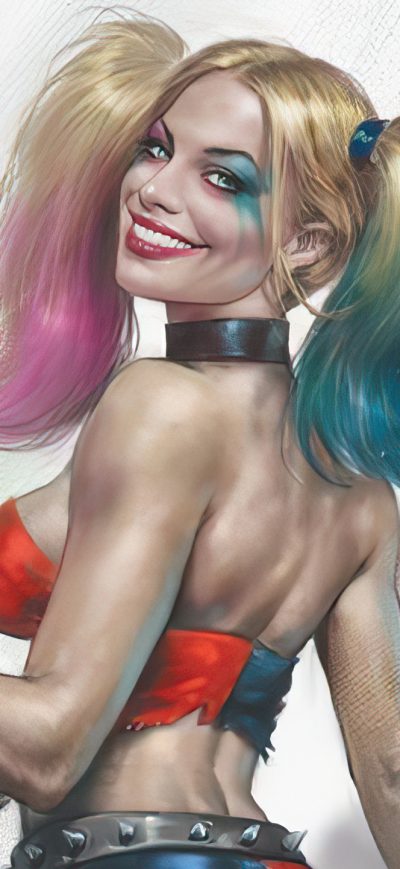 Fond d'écran iPhone Harley Quinn Smiling Artwork