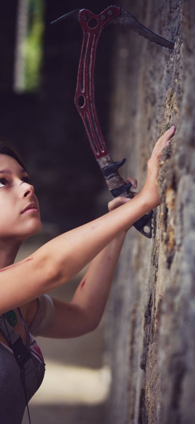 Fond d'écran iPhone Lara Croft Cosplay 5k