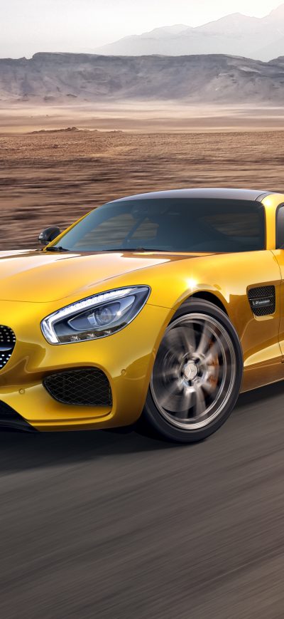 Fond d'écran iPhone Yellow Mercedes Benz Amg GT 4k