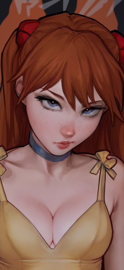 Fond d'écran iPhone Asuka Langley Soryu Neon Genesis Evangelio 5k