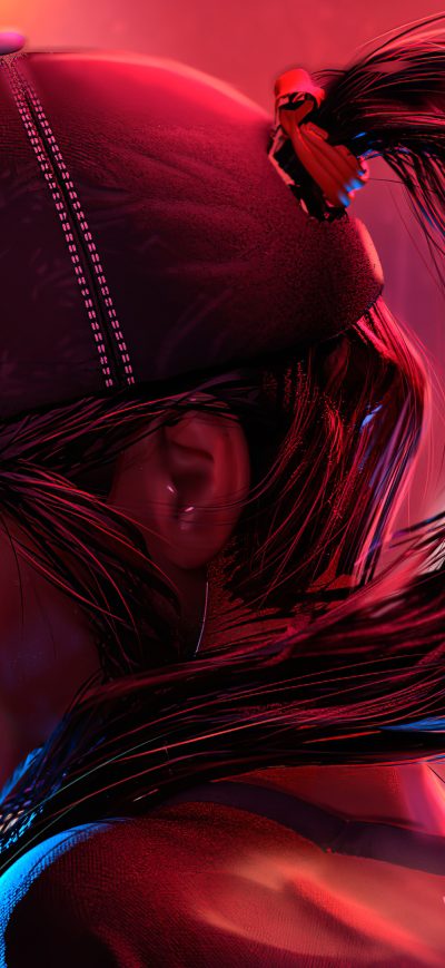Fond d'écran iPhone Hat Neon Girl 4k