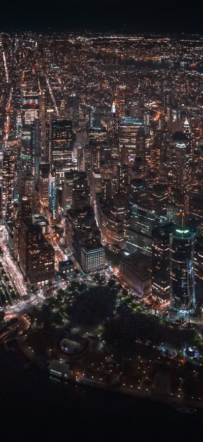 Fond d'écran iPhone Nyc Downtown Helicopter View 4k