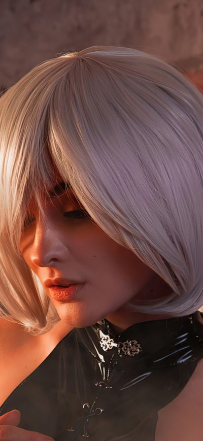 Fond d'écran iPhone Nier Automata Cosplay Girl 4k