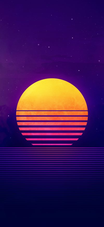 Fond d'écran iPhone Retrowave Sunset