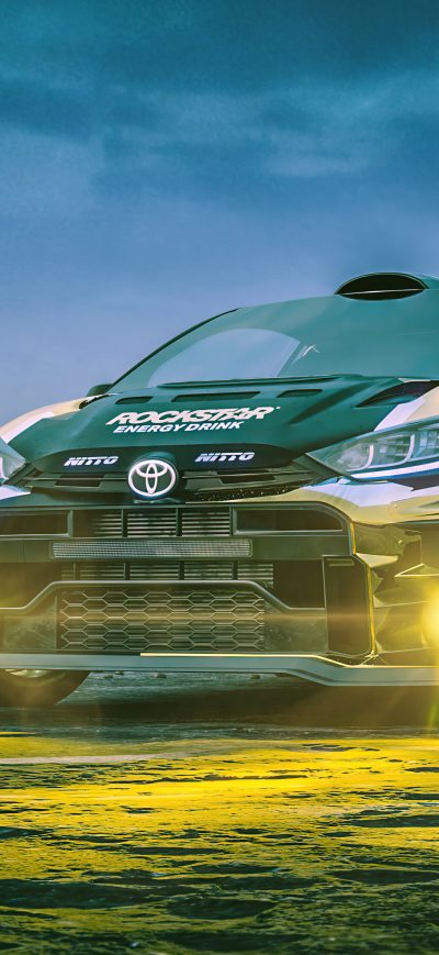 Fond d'écran iPhone Rallycross Toyota Yaris 5k