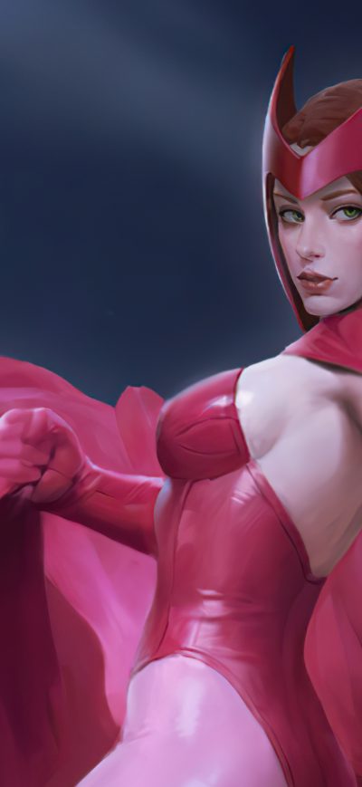 Fond d'écran iPhone Wanda Maximoff Scarlet Fanart 4k