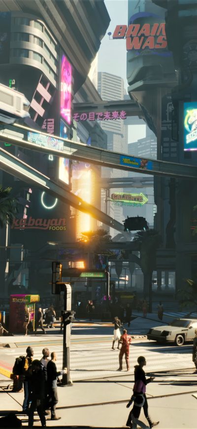 Fond d'écran iPhone Cyberpunk City 8k