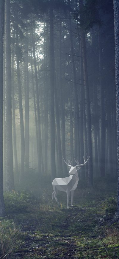 Fond d'écran iPhone Deer Illustration 4k
