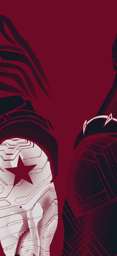 Fond d'écran iPhone Halftone Heroes Winter Soldier Black Panther