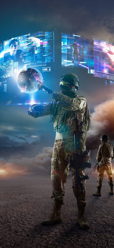 Fond d'écran iPhone Virtual Reality Soldier 4k