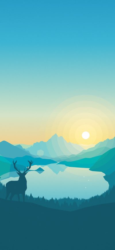 Fond d'écran iPhone Sunrise Lake Art Work