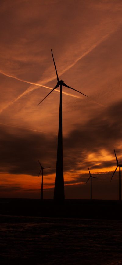 Fond d'écran iPhone Windmill Sunset Evening Shadow 5k