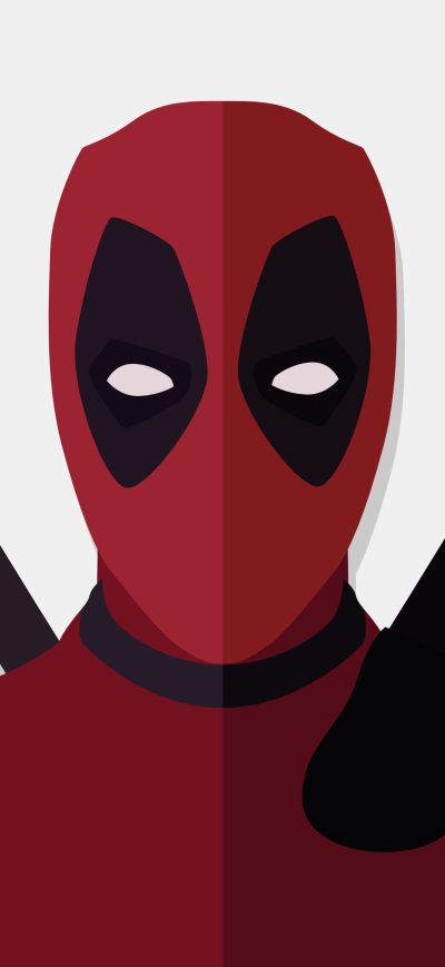 Fond d'écran iPhone Deadpool Vector Minimalism 4k