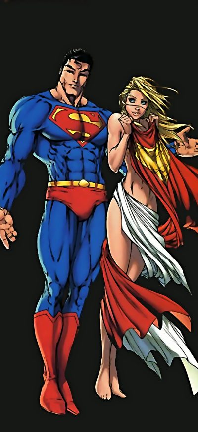 Fond d'écran iPhone Superman And Supergirl Minimalism Artwork
