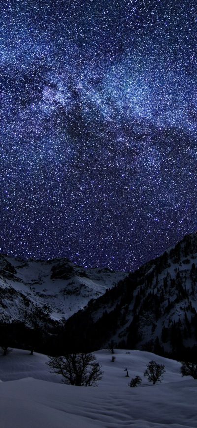 Fond d'écran iPhone Landscape Mountains Galaxy