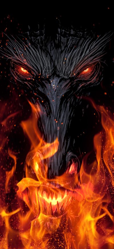Fond d'écran iPhone Dragon Demon Devil 5k