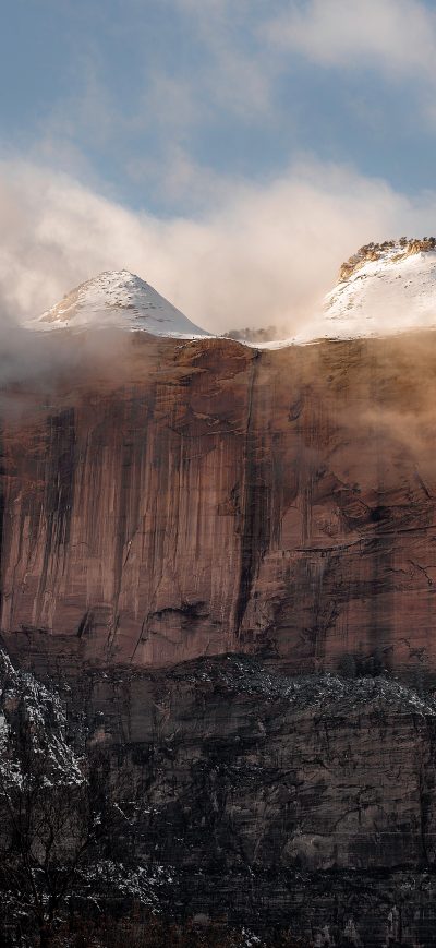 Fond d'écran iPhone Zion National Park United States Rock Mountains Sunlight Glow 8k