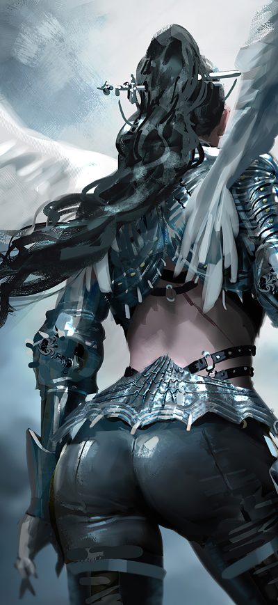 Fond d'écran iPhone Wing Warrior Girl 4k
