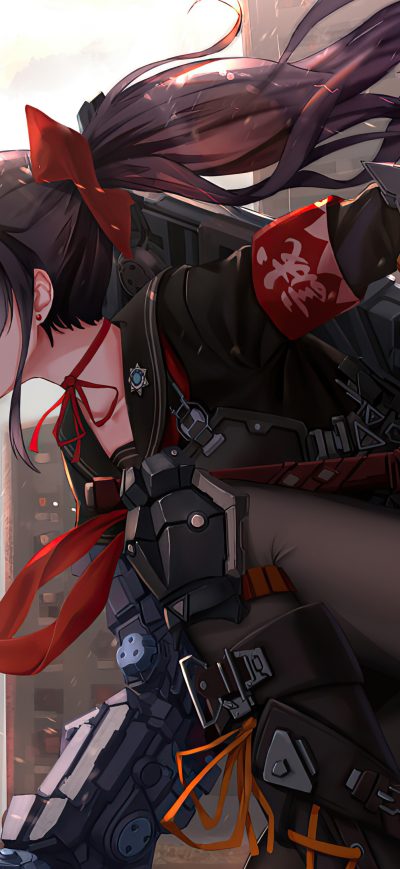 Fond d'écran iPhone Anime Cyber Arm Sword Girl 4k
