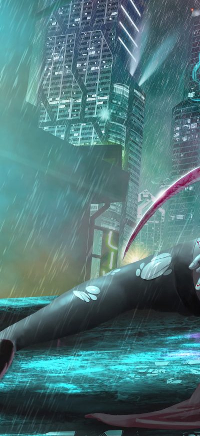 Fond d'écran iPhone Cyberpunk Girl Art