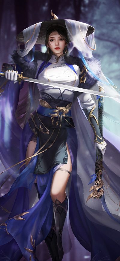 Fond d'écran iPhone Warrior Women With Sword 4k