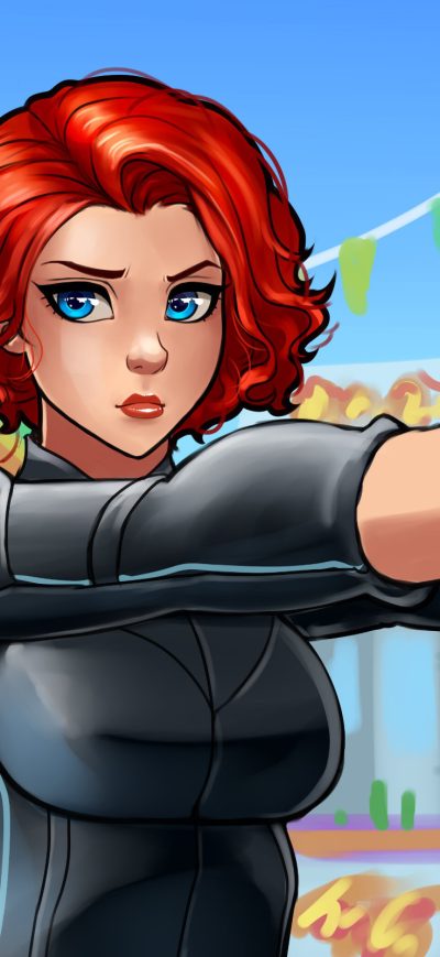 Fond d'écran iPhone Black Widow With Gun