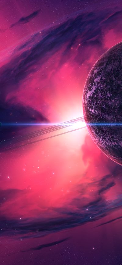 Fond d'écran iPhone Nebula Pink Planets