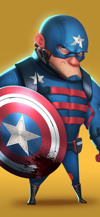 Fond d'écran iPhone Captain America Minimal Cartoon Art 4k