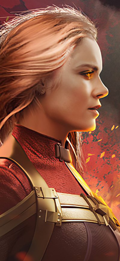 Fond d'écran iPhone Captain Marvel The Burning Flame