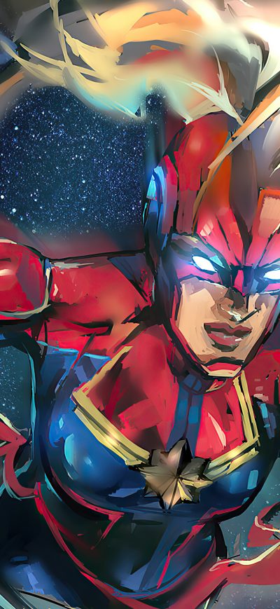 Fond d'écran iPhone Captain Marvel 2020 Sketch Artwork
