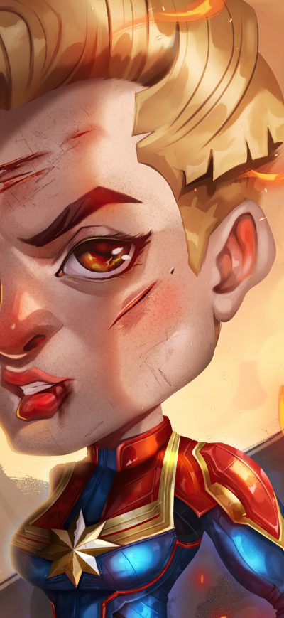 Fond d'écran iPhone Captain Marvel Character Fanart 5k