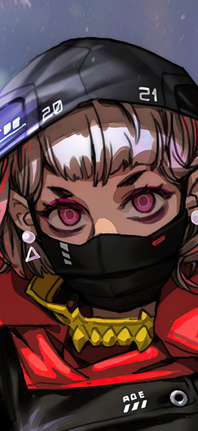 Fond d'écran iPhone Cyberpunk Ox Lady 4k