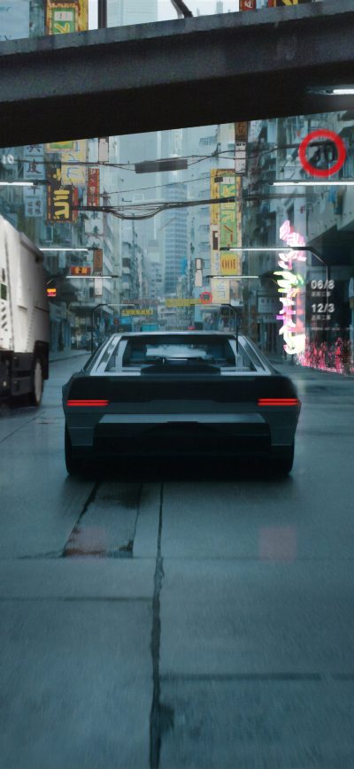 Fond d'écran iPhone Cyberpunk City Ghost In The Shell 4k