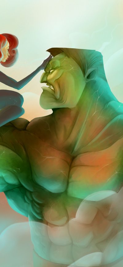 Fond d'écran iPhone Hulk And Black Widow Artwork