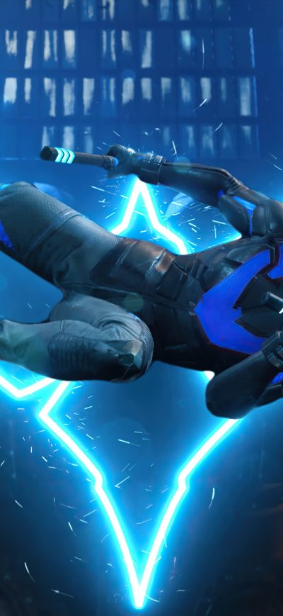 Fond d'écran iPhone Nightwing Gotham Knights Logo 4k
