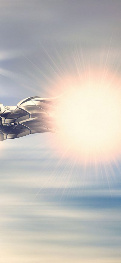Fond d'écran iPhone Iron Man Silver Suit Flying 4k