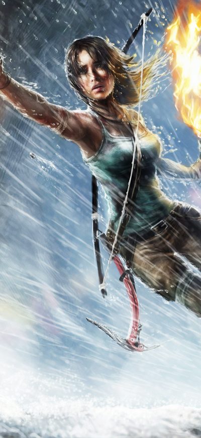 Fond d'écran iPhone Lara Croft Tomb Raider Art 4k