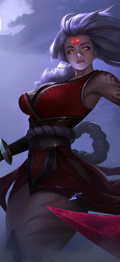 Fond d'écran iPhone League Of Legends Doujin Scarlet Moon Diana 5k