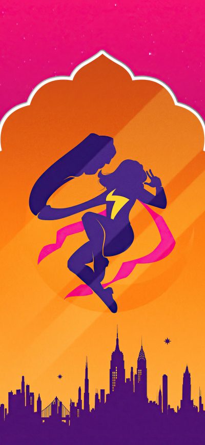 Fond d'écran iPhone Ms Marvel Poster Art 5k