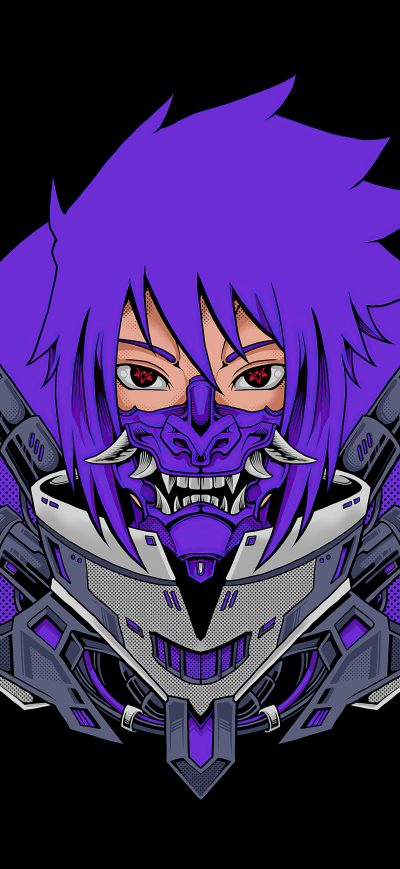 Fond d'écran iPhone Sasuke Uchiha Naruto Minimal 5k