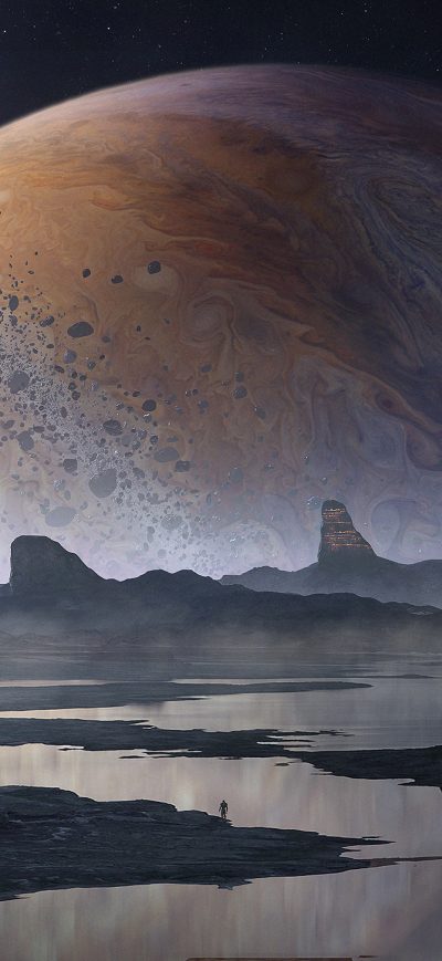 Fond d'écran iPhone Big Planet Space Art 4k