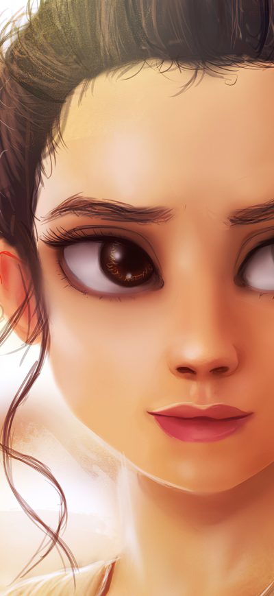 Fond d'écran iPhone Rey Star Wars Art 4k