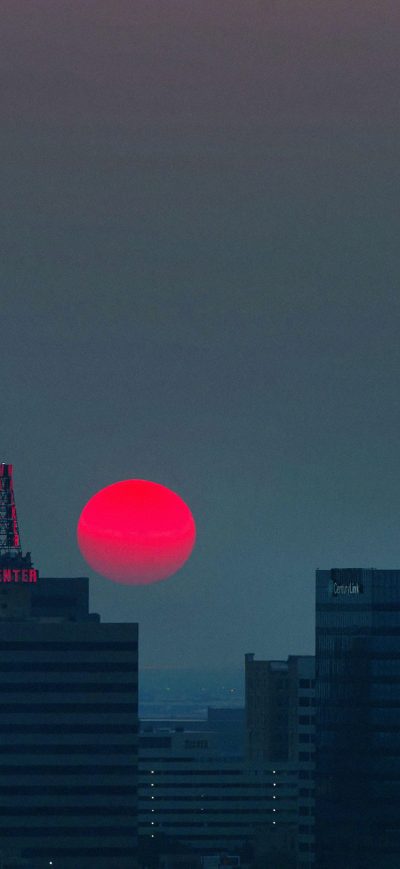 Fond d'écran iPhone Red Star Buildings Sunrise 4k